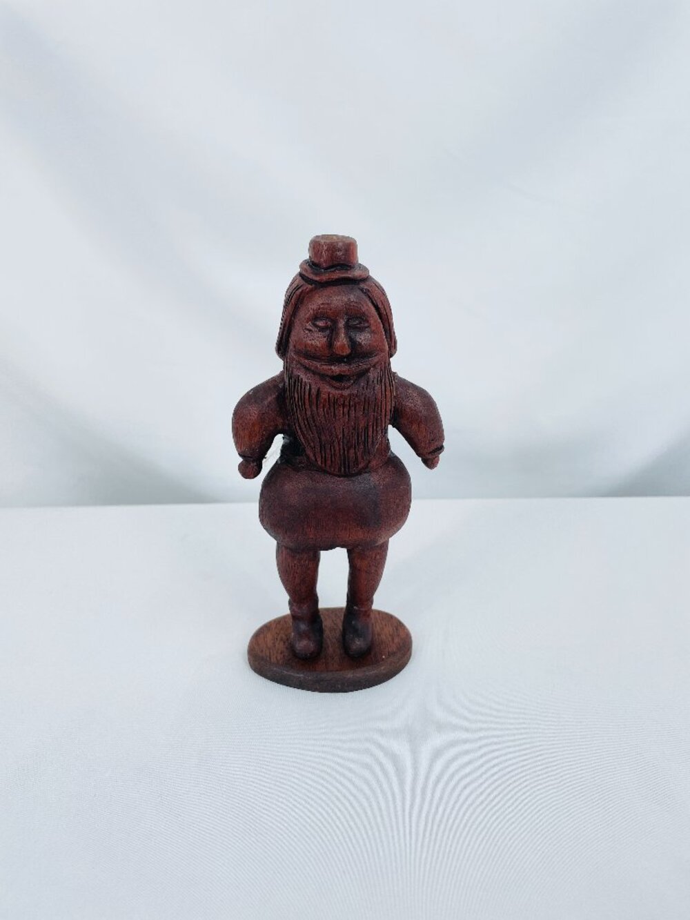 Vintage Wooden Figurine Gnome with Top Hat
